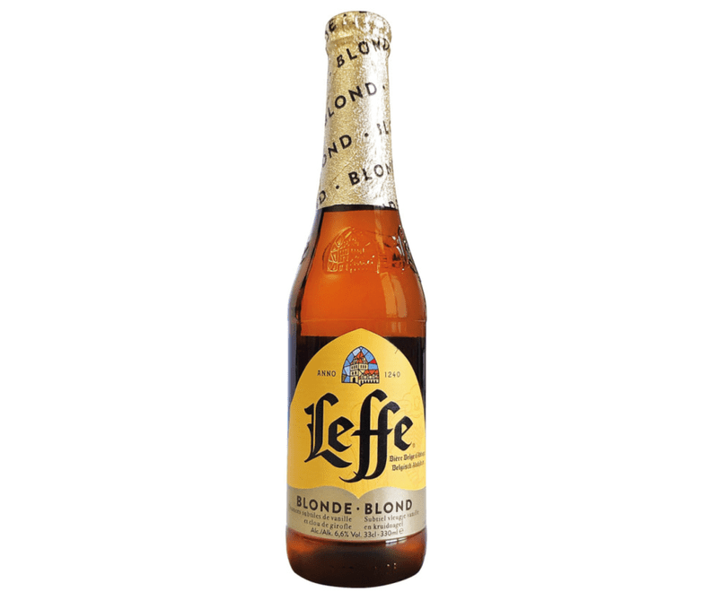 botellín de cerveza Leffe