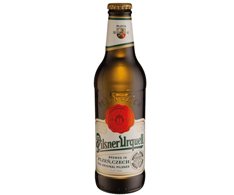 botellín de cerveza Pilsner Urquell